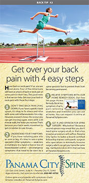 Lower back pain remedy brochure